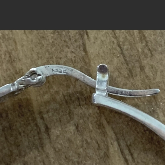 Sterling Silver 925 Hoop Earrings - Picture 6 of 8